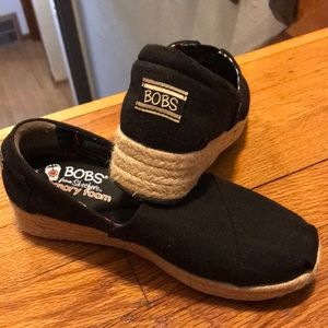 Black Wedge Hemp Shoes with Memory Foam